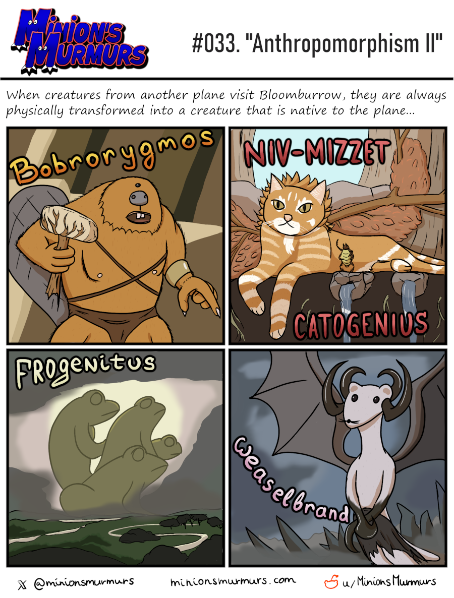 Borborygmos, Niv-Mizzet, Progenitus and Griselbrand visit Bloomburrow!